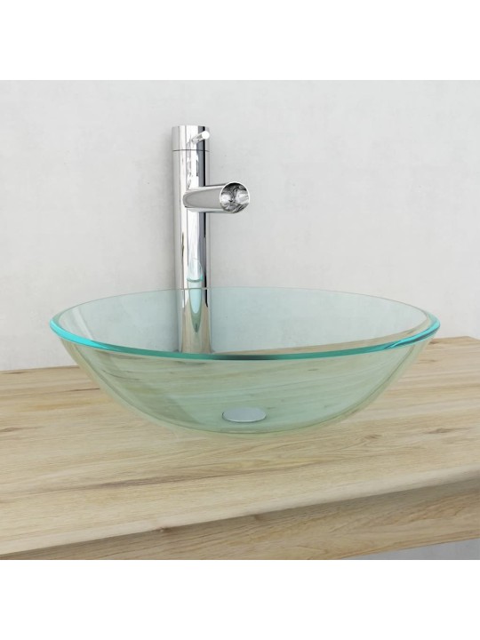 Umyvadlo z tvrzeného skla 42 cm transparentní