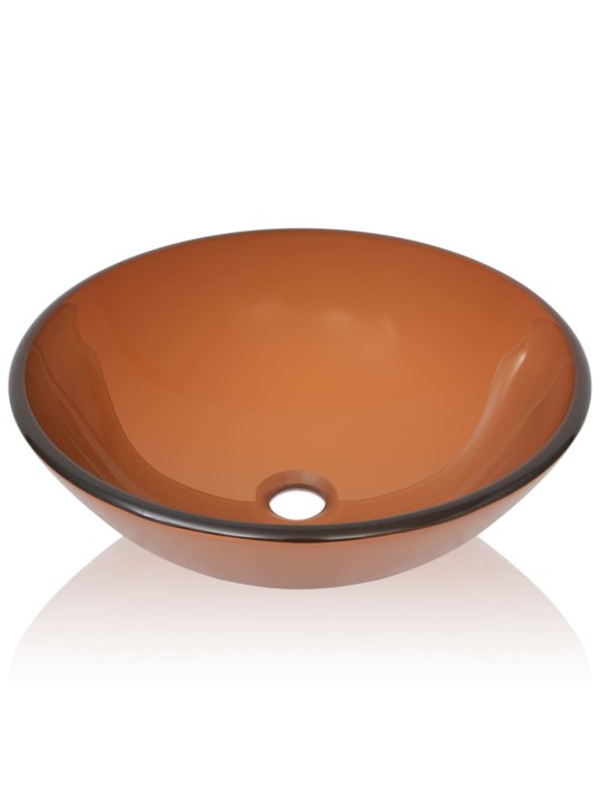Umyvadlo z tvrzeného skla 42 cm hnědé