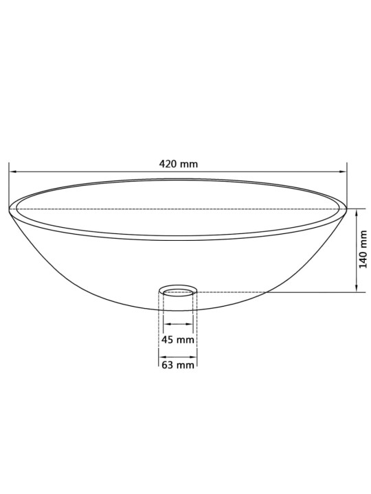 Umyvadlo z tvrzeného skla 42 cm hnědé