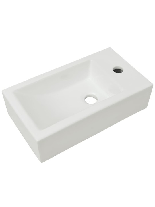 Umyvadlo otvor na baterii obdélníkové keramické bílé 46x25,5x12cm
