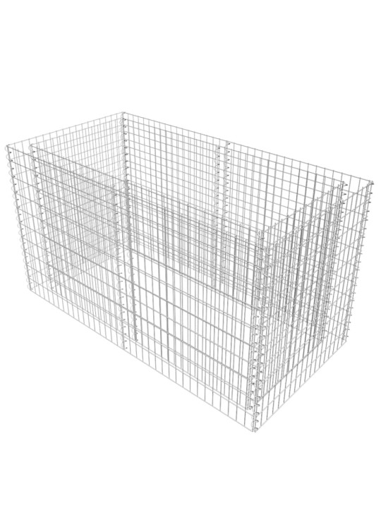 Gabionový vyvýšený záhon ocel 180 x 90 x 100 cm stříbrný