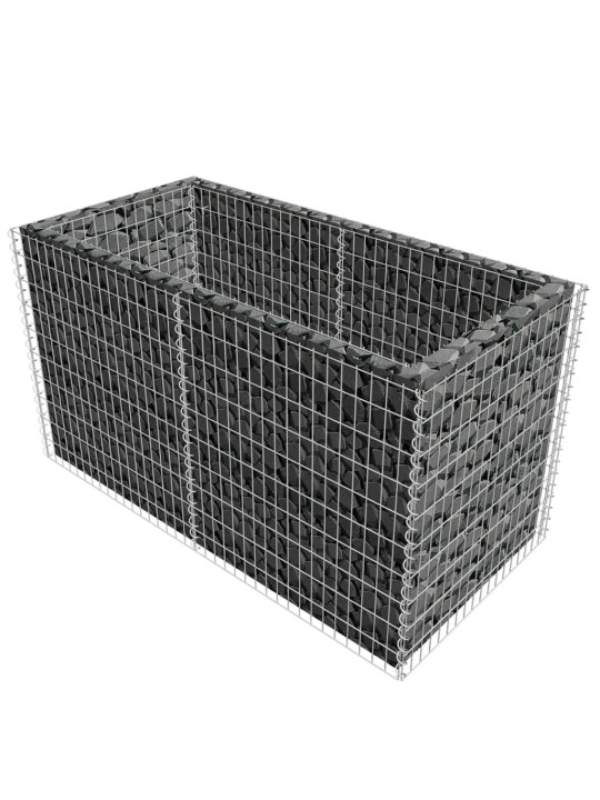 Gabionový vyvýšený záhon ocel 180 x 90 x 100 cm stříbrný