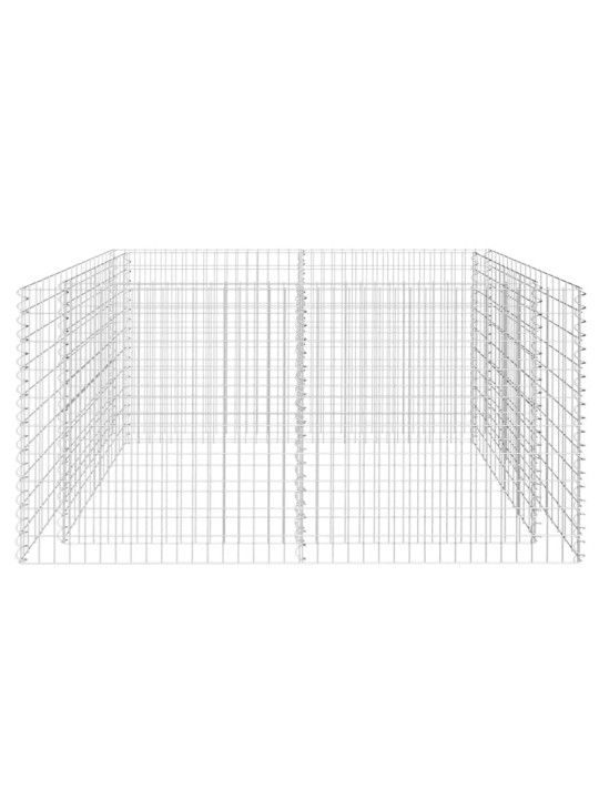 Gabionový vyvýšený záhon ocel 180 x 90 x 100 cm stříbrný