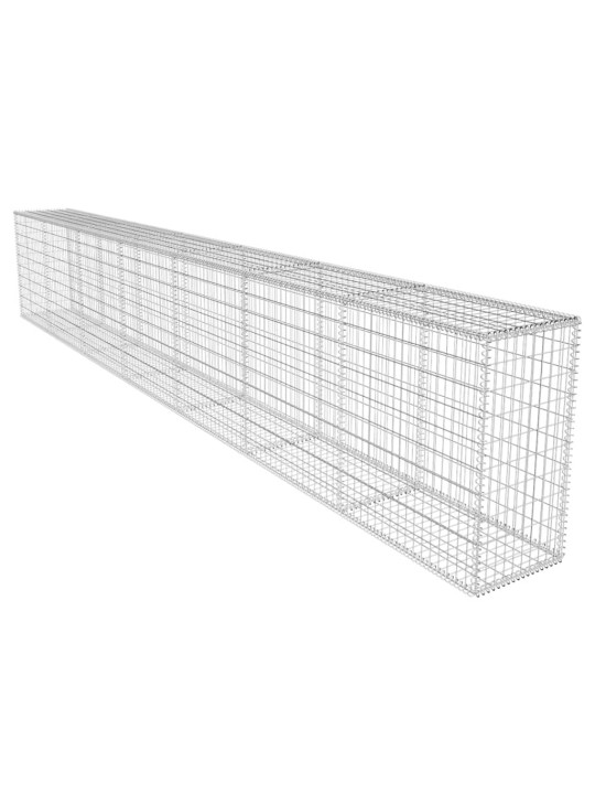 Gabionová zeď s víkem pozinkovaná ocel 600 x 50 x 100 cm