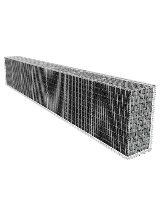 Gabionová zeď s víkem pozinkovaná ocel 600 x 50 x 100 cm
