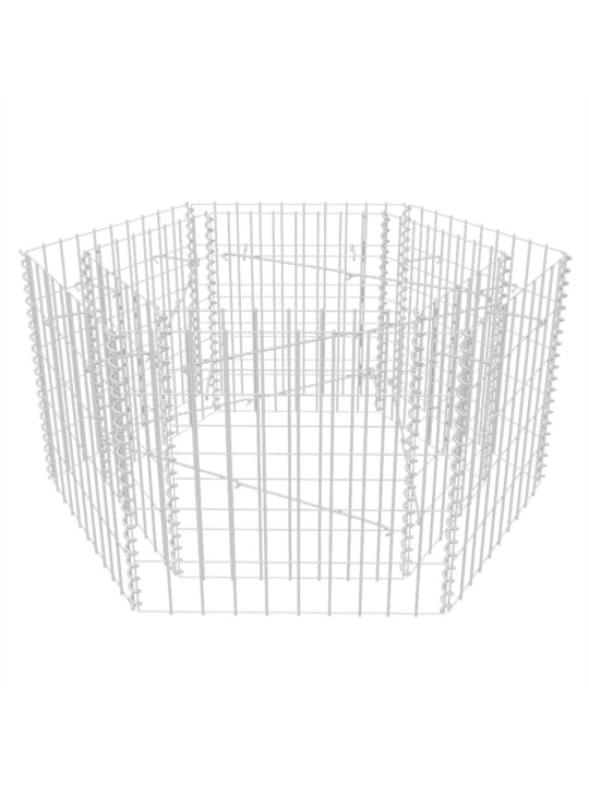 Šestihranný gabionový vyvýšený záhon 100 x 90 x 50 cm