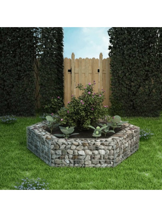 Šestihranný gabionový vyvýšený záhon 200 x 173 x 40 cm