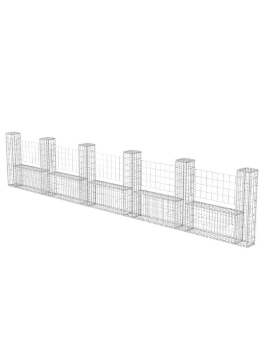 Gabionový koš ve tvaru U pozinkovaná ocel 570 x 20 x 100 cm