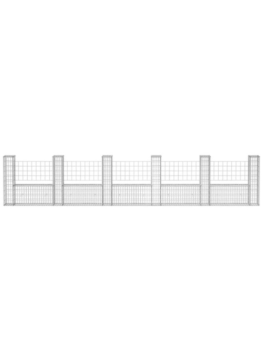 Gabionový koš ve tvaru U pozinkovaná ocel 570 x 20 x 100 cm