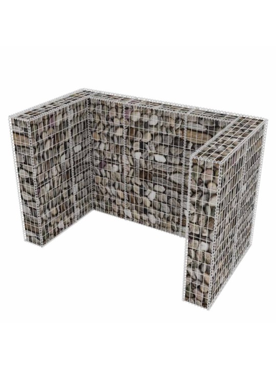 Gabionová zástěna pro 2 popelnice ocelová 180 x 100 x 120 cm