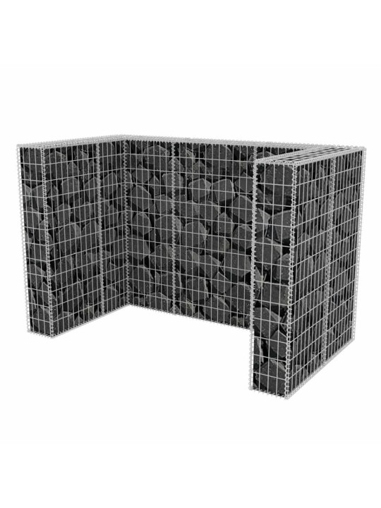 Gabionová zástěna pro 2 popelnice ocelová 180 x 100 x 120 cm