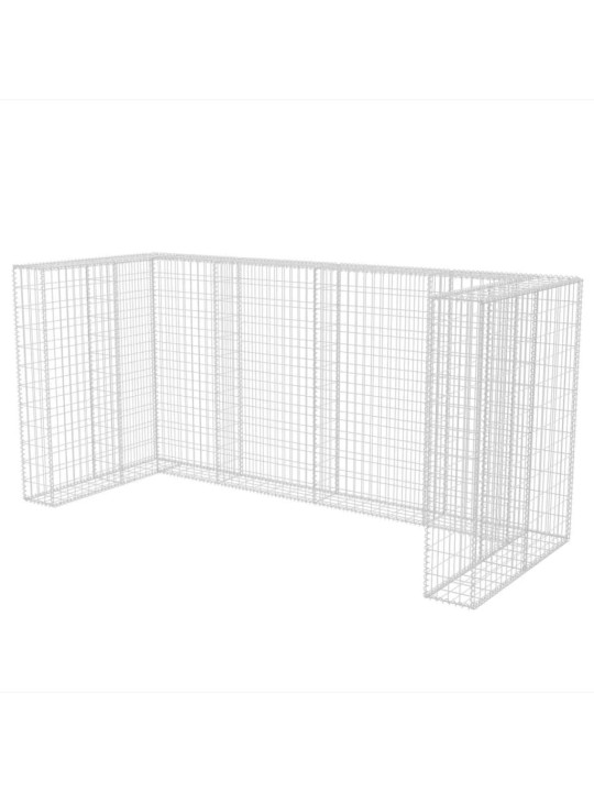 Gabionová zástěna pro 3 popelnice ocelová 250 x 100 x 120 cm