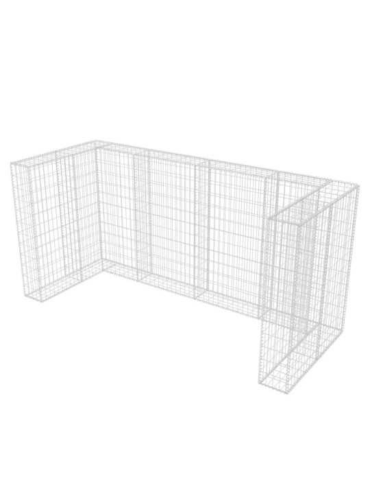 Gabionová zástěna pro 3 popelnice ocelová 250 x 100 x 120 cm