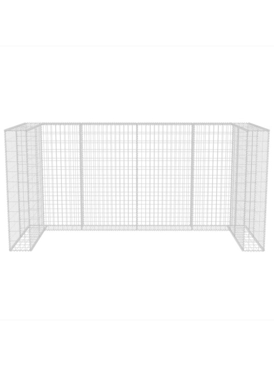Gabionová zástěna pro 3 popelnice ocelová 250 x 100 x 120 cm