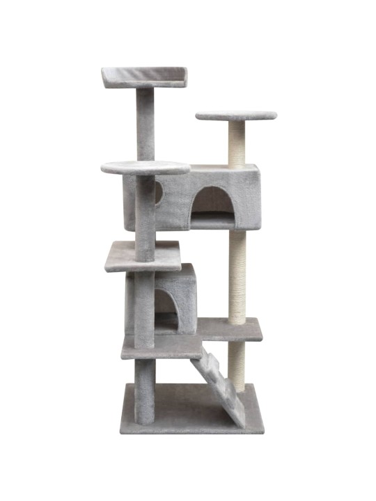 Škrabadlo pro kočky se sisalovými sloupky 125 cm šedá