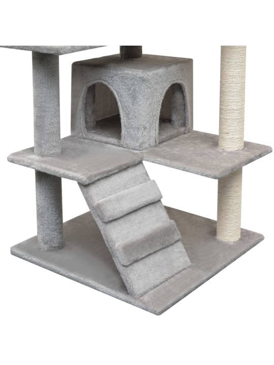 Škrabadlo pro kočky se sisalovými sloupky 125 cm šedá