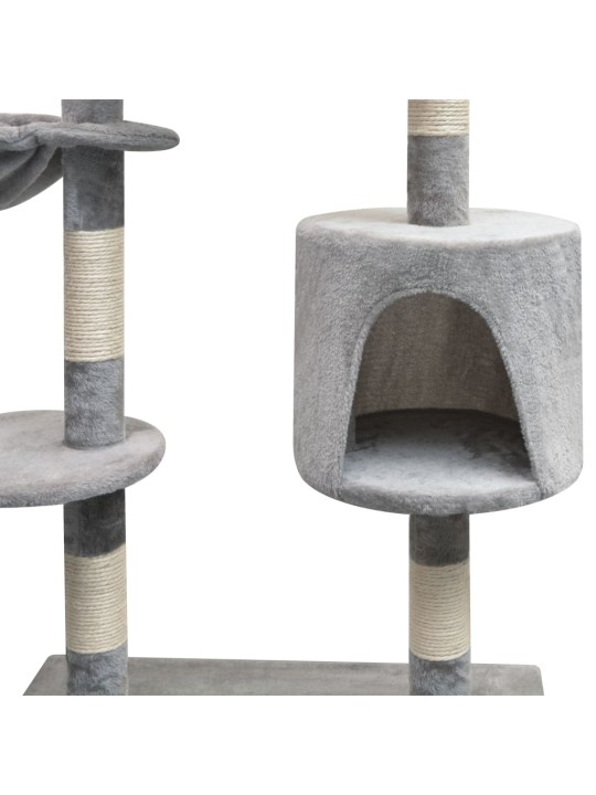 Škrabadlo pro kočky se sisalovými sloupky, 125 cm, šedá