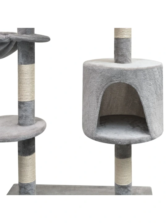 Škrabadlo pro kočky se sisalovými sloupky, 125 cm, šedá