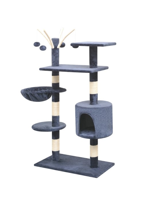 Škrabadlo pro kočky se sisalovými sloupky, 125 cm, tmavě modrá