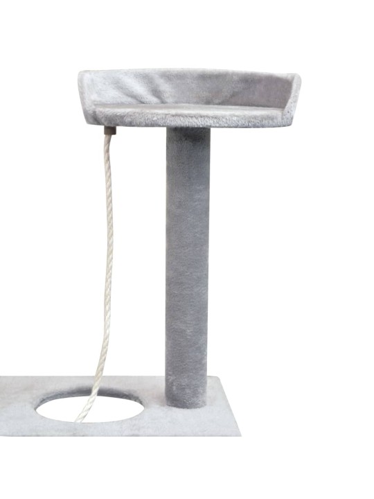 Škrabadlo pro kočky se sisalovými sloupky, 150 cm, šedá