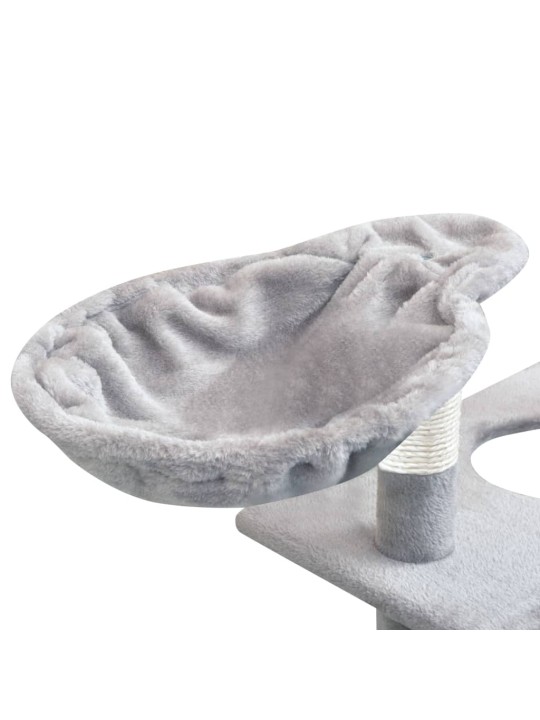 Škrabadlo pro kočky se sisalovými sloupky, 150 cm, šedá