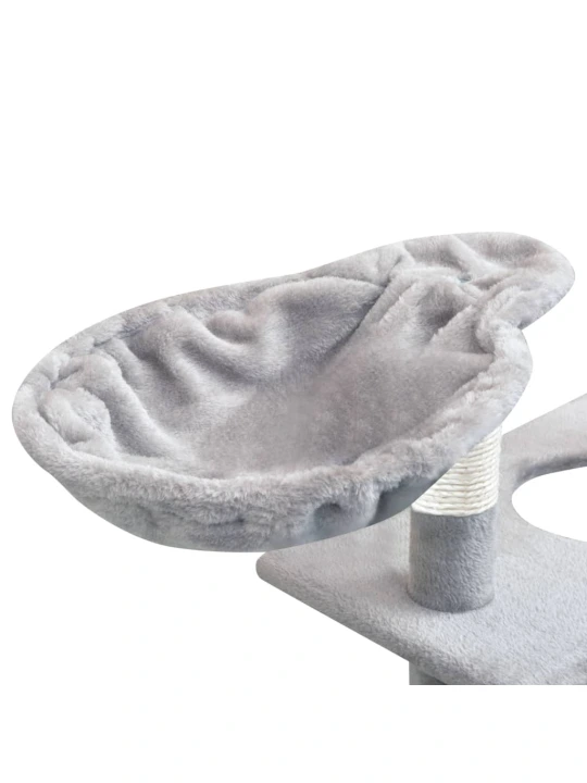 Škrabadlo pro kočky se sisalovými sloupky, 150 cm, šedá
