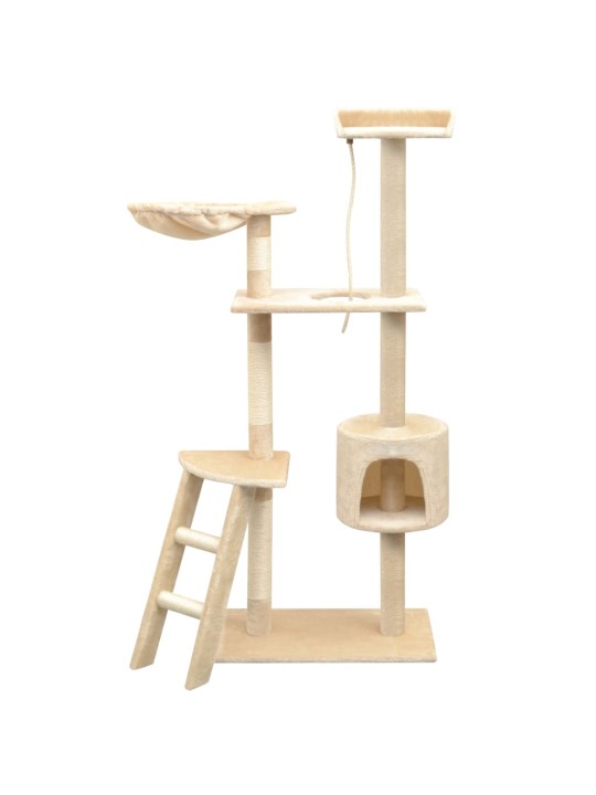 Škrabadlo pro kočky se sisalovými sloupky, 150 cm, béžová