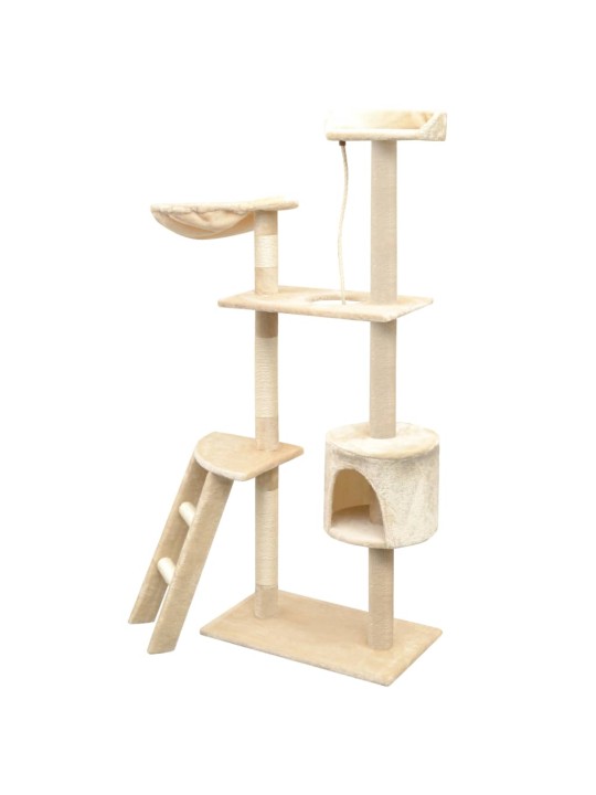 Škrabadlo pro kočky se sisalovými sloupky, 150 cm, béžová