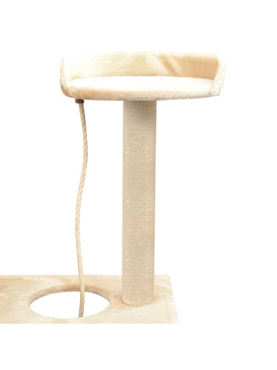 Škrabadlo pro kočky se sisalovými sloupky, 150 cm, béžová