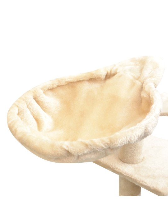 Škrabadlo pro kočky se sisalovými sloupky, 150 cm, béžová