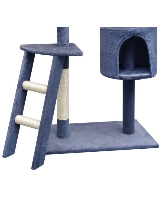 Škrabadlo pro kočky se sisalovými sloupky, 150 cm, tmavě modrá