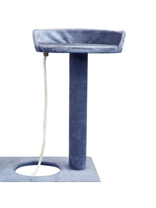 Škrabadlo pro kočky se sisalovými sloupky, 150 cm, tmavě modrá