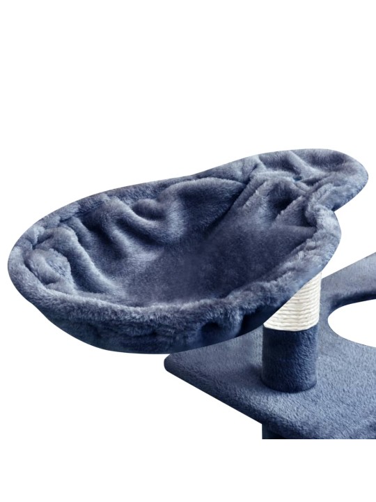 Škrabadlo pro kočky se sisalovými sloupky, 150 cm, tmavě modrá