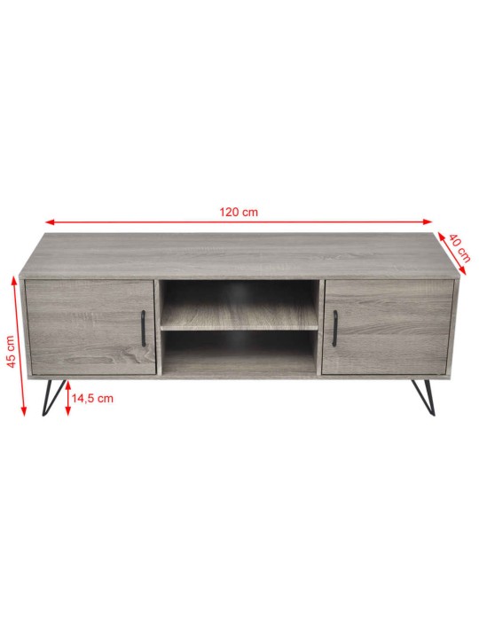 TV stolek 120 x 40 x 45 cm šedý