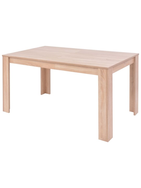 7dílný jídelní set umělá kůže a dub krémový