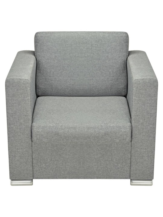 Křeslo světle šedé textil