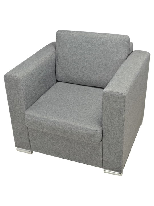 Křeslo světle šedé textil