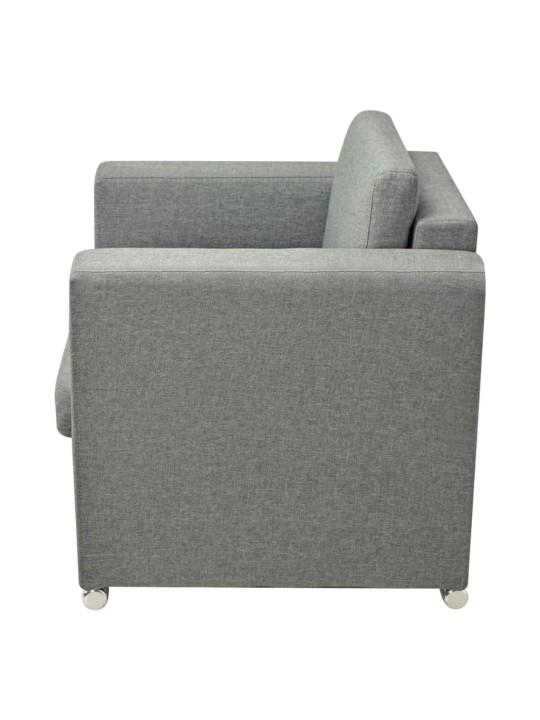 Křeslo světle šedé textil