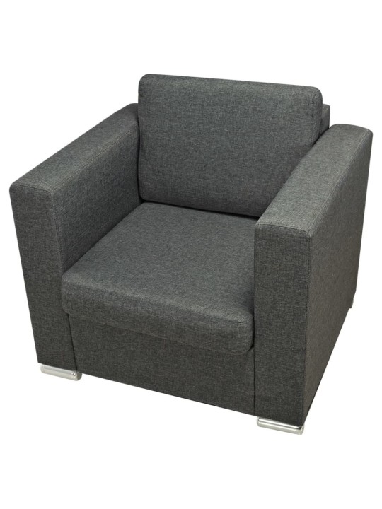 Křeslo tmavě šedé textil