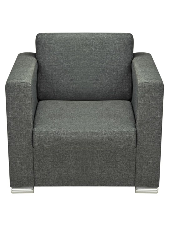 Křeslo tmavě šedé textil