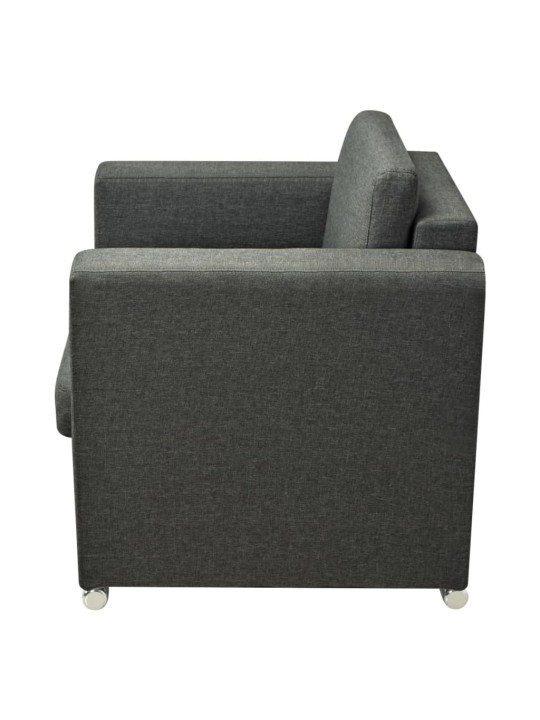 Křeslo tmavě šedé textil