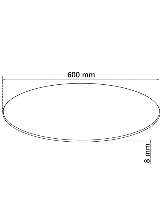 Stolní deska z tvrzeného skla kulatá 600 mm