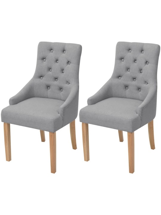 Jídelní židle 2 ks světle šedé textil