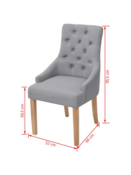Jídelní židle 2 ks světle šedé textil