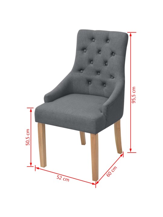 Jídelní židle 2 ks tmavě šedé textil