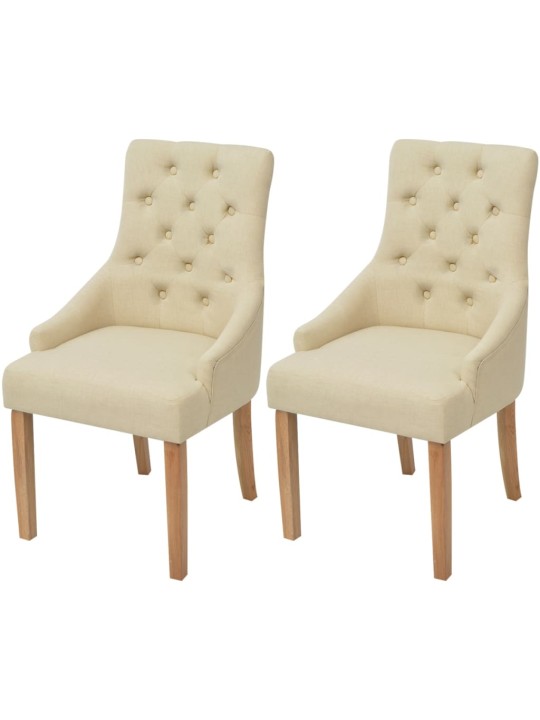 Jídelní židle 2 ks krémové textil