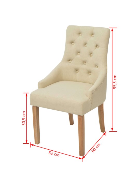 Jídelní židle 2 ks krémové textil