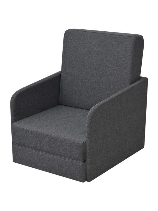 Rozkládací křeslo tmavě šedé textil