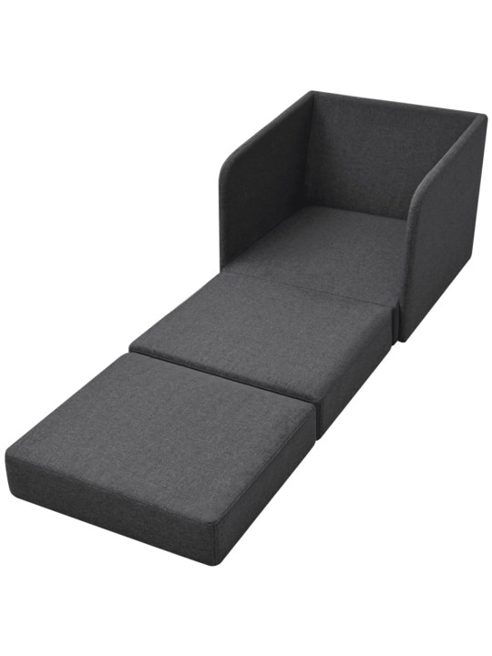 Rozkládací křeslo tmavě šedé textil