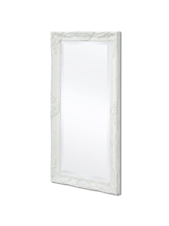 Nástěnné zrcadlo barokní styl 100 x 50 cm bílé